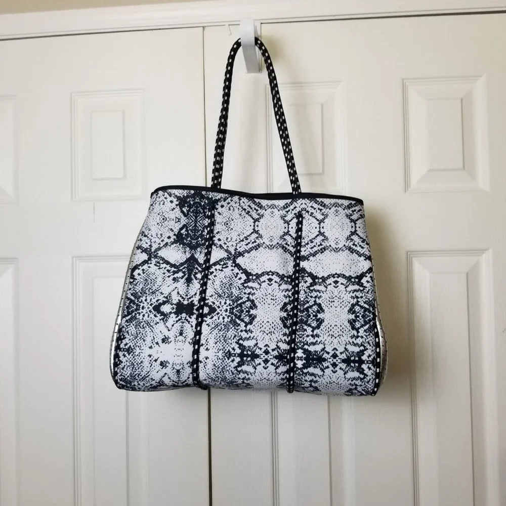 Snake Print Neoprene Tote NWT - Picture 6 of 7
